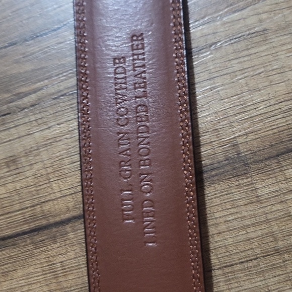 PERRY ELLIS Black portfolio #1P32030 Full Grain Cowhide Lined on Leather Belt - Picture 10 of 11